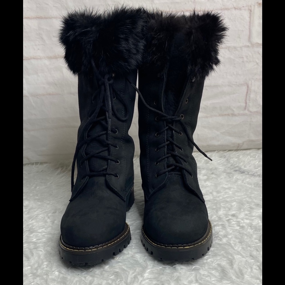 Sorel suede leather woman fur boots size 10M